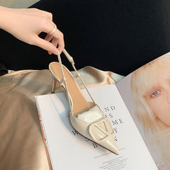 Women's Retro Pointed Toe Slingback Closed For Heels