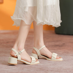 Women's Style Green Wild Fresh Chunky Temperament Sandals