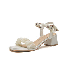 Women's Mid-heel Sweet Fashion Summer Square Heels