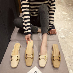 Women's Toe Half Outer Wear Summer Muler Heels