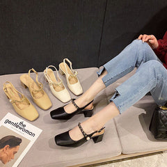 Women's Half Outer Wear Mary Jane Slingback Sandals