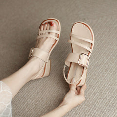 Women's Chunky For Outer Wear Comfortable Summer Strap Heels
