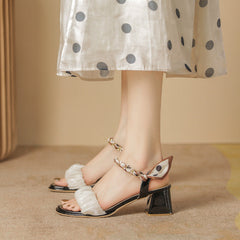 Women's Summer Korean Style Chunky All-match Strap Heels