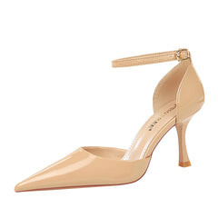 Ultra-high Shallow Mouth Pointed Patent Sexy Heels