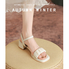 Women's Style Green Wild Fresh Chunky Temperament Sandals