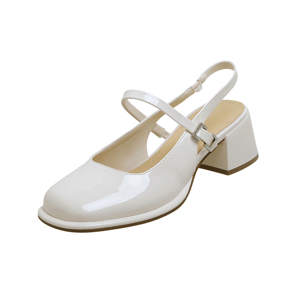 Women's Jane Summer Chunky Pumps Buckle Closed Sandals