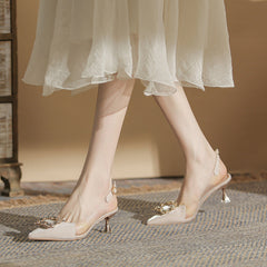 Women's Closed Toe Summer French Style Heels