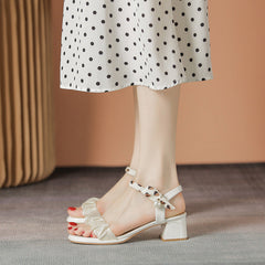 Women's Mid-heel Sweet Fashion Summer Square Heels