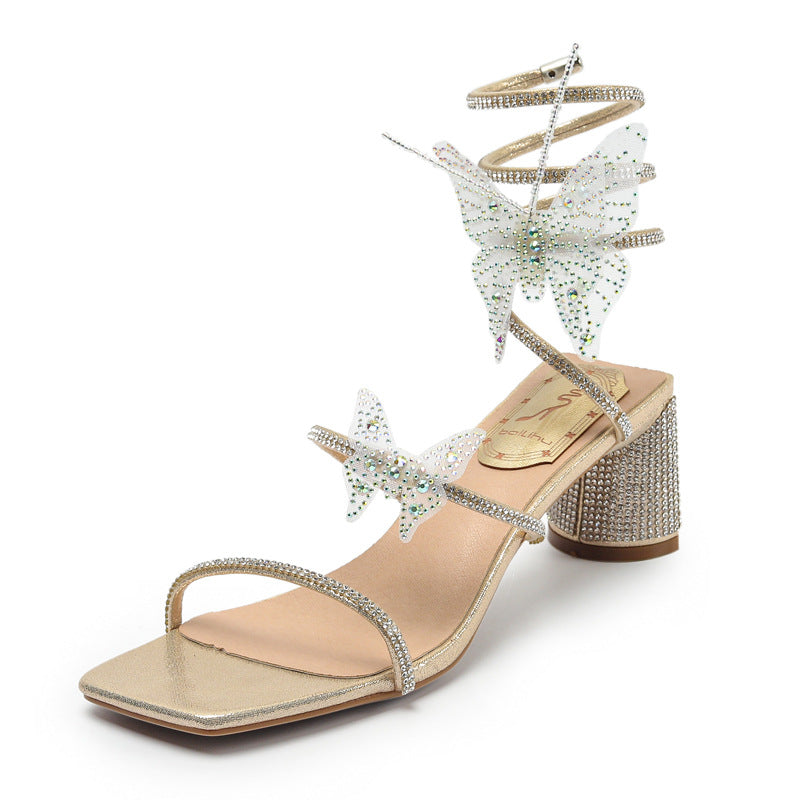 Women's High Summer All-matching Chunky Fairy Style Bow Heels