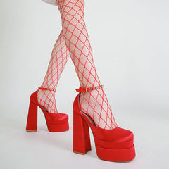 Women's Platform Closed Toe Hollowed Large Size Heels