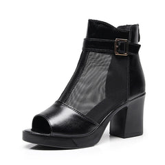 Women's Chunky Mid Mesh High Top Boots