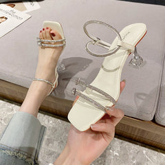 Women's Square Toe Lace-up High Fairy Style Heels