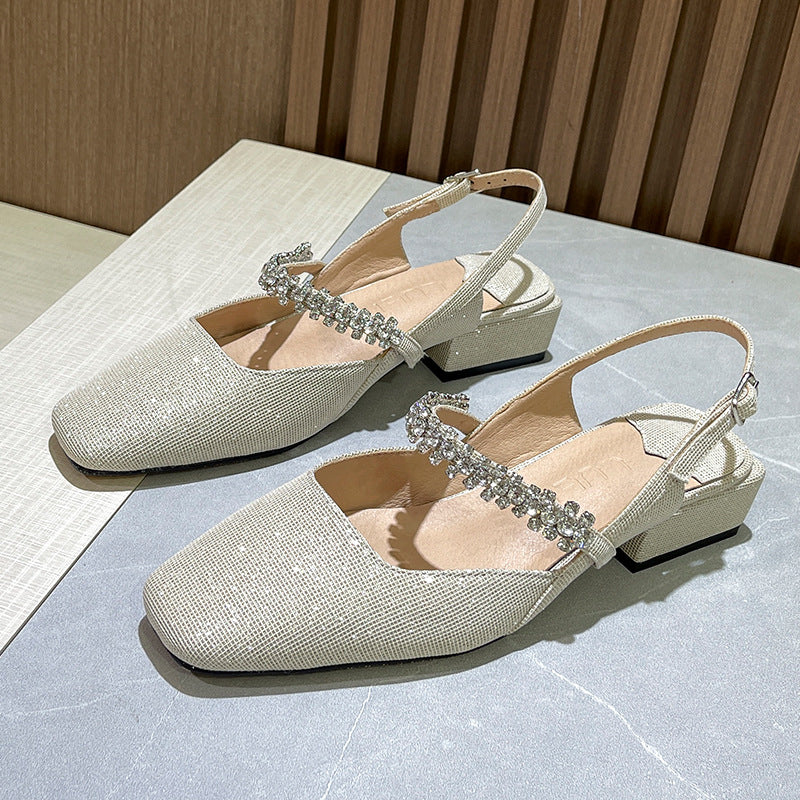 Women's Large Size Closed Toe Summer Chunky Heels