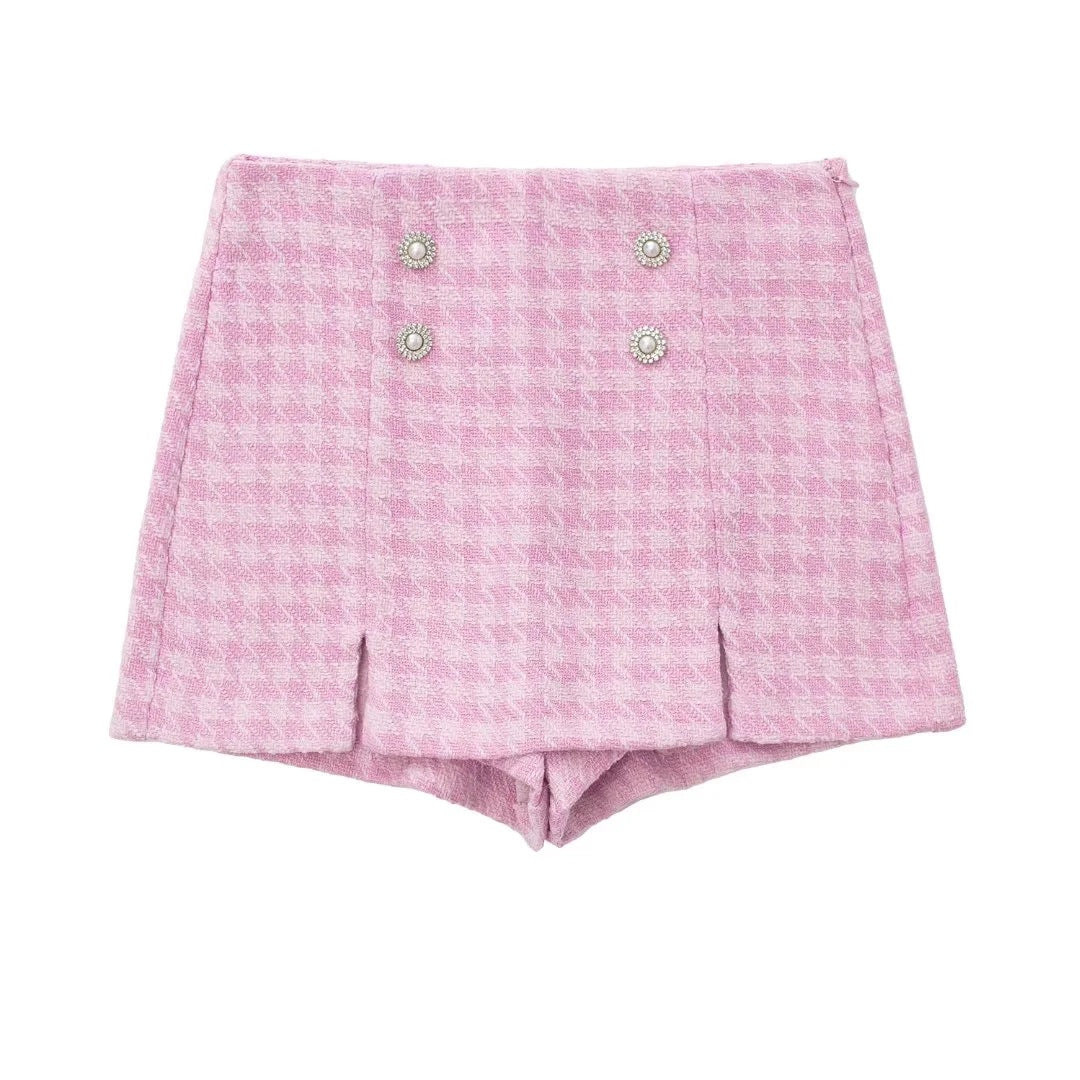 Jacques Tweed Mini Skirt - Pink