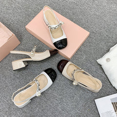 Women's Jane Closed Toe Chunky Color Matching Sandals