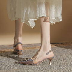 Women's Closed Toe Summer French Style Heels