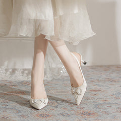 Women's Toe Stiletto Pointed-toe Fashion Horsebit Buckle Professional Heels