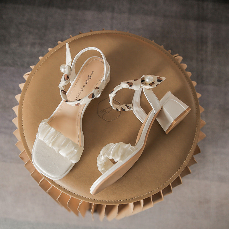 Women's Mid-heel Sweet Fashion Summer Square Heels