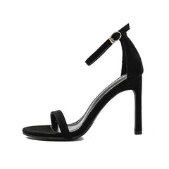 Women's Summer Black Strip Stiletto Sexy Niche Fairy Heels