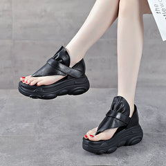 Versatile Women's Sponge Cake Thick-soled Flip-flops Heels