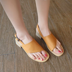 Women's Spring Square Outer Wear Fashion Belt Buckle Heels