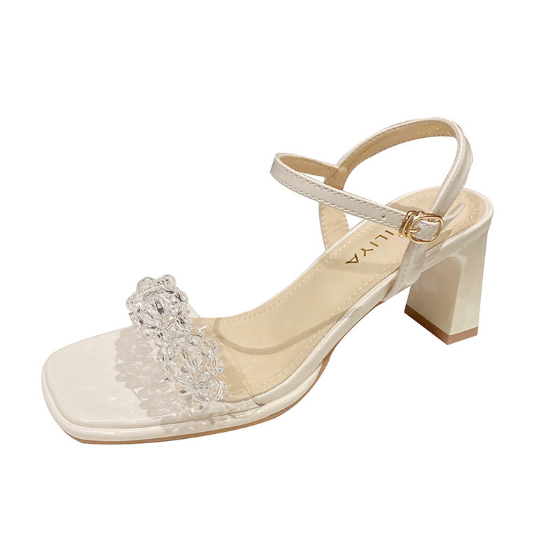 Women's High Summer Chunky All-matching Strap High-heeled Heels