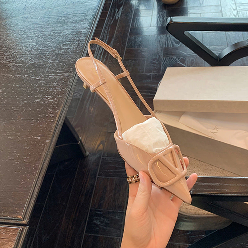 Women's Retro Pointed Toe Slingback Closed For Heels