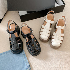 Women's Roman Summer Closed Toe Woven Hollowed Sandals