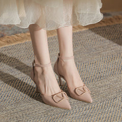 Women's High Summer Fashion Ankle-strap Buckle Thick Heels