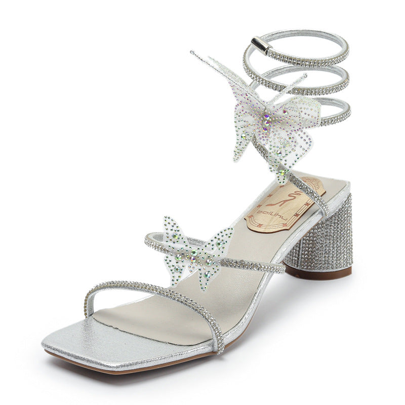 Women's High Summer All-matching Chunky Fairy Style Bow Heels