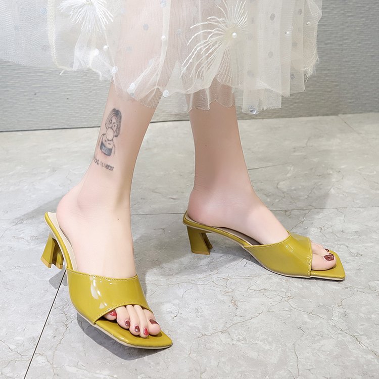Women's Summer Fashion Korean Style Square Toe Heels