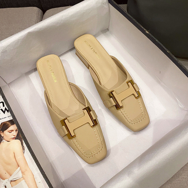 Women's Toe Half Outer Wear Summer Muler Heels