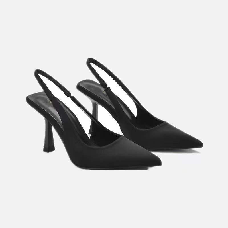 Women's Toe Stiletto Mid Back Empty Closed Sandals