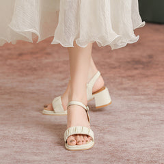 Women's Style Green Wild Fresh Chunky Temperament Sandals