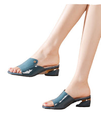 Women's Mid Chunky Summer Soft Outer Wear Heels