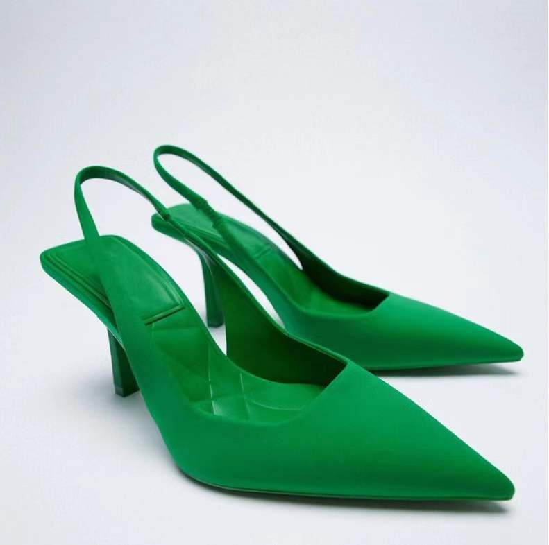 Women's Toe Stiletto Mid Back Empty Closed Sandals