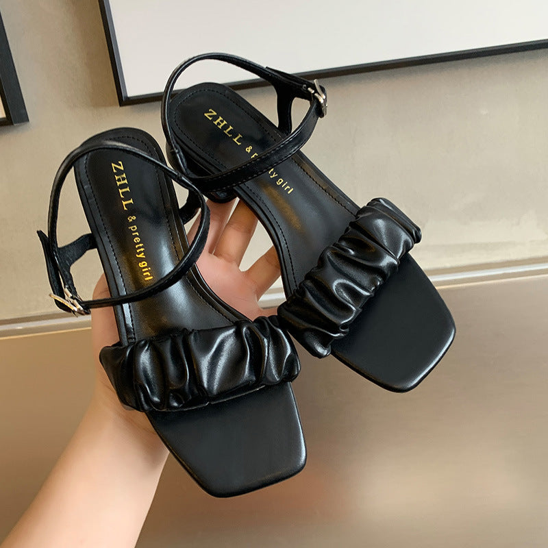 Women's Summer Strap French Low Large Sandals