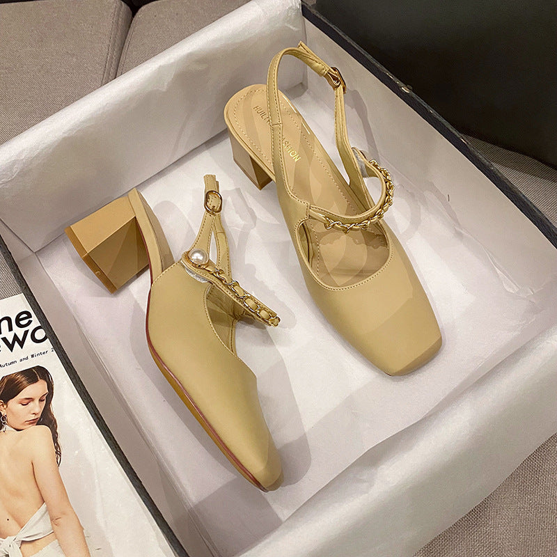 Women's Half Outer Wear Mary Jane Slingback Sandals