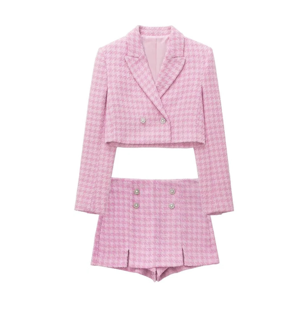 Jacques Tweed Mini Skirt - Pink