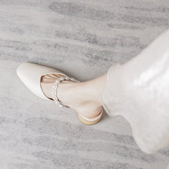 Women's Outer Wear Genuine Black Pointed Slip-on Low Heels