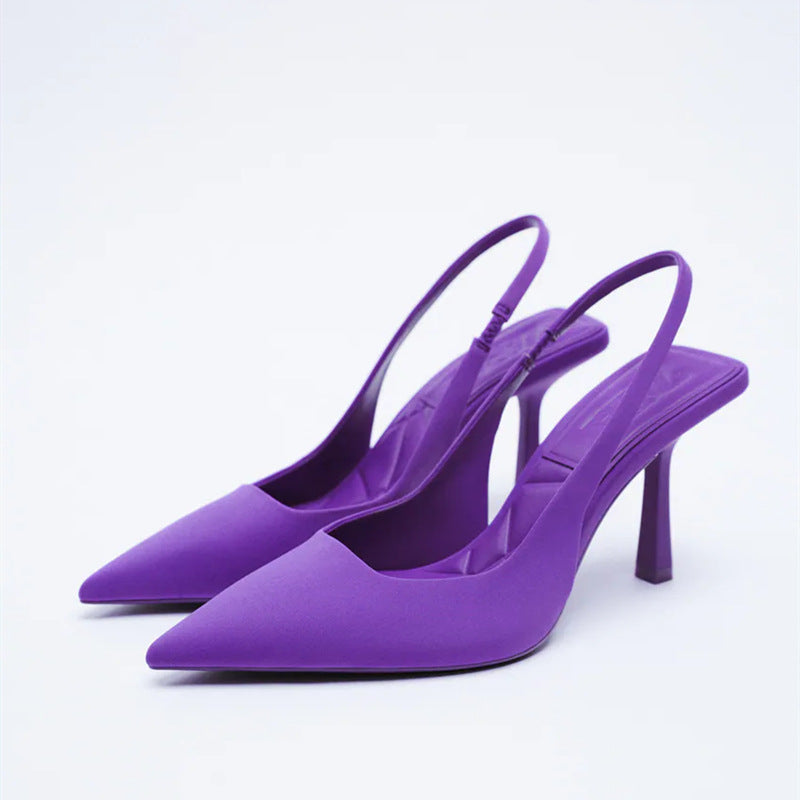 Women's Toe Stiletto Mid Back Empty Closed Sandals
