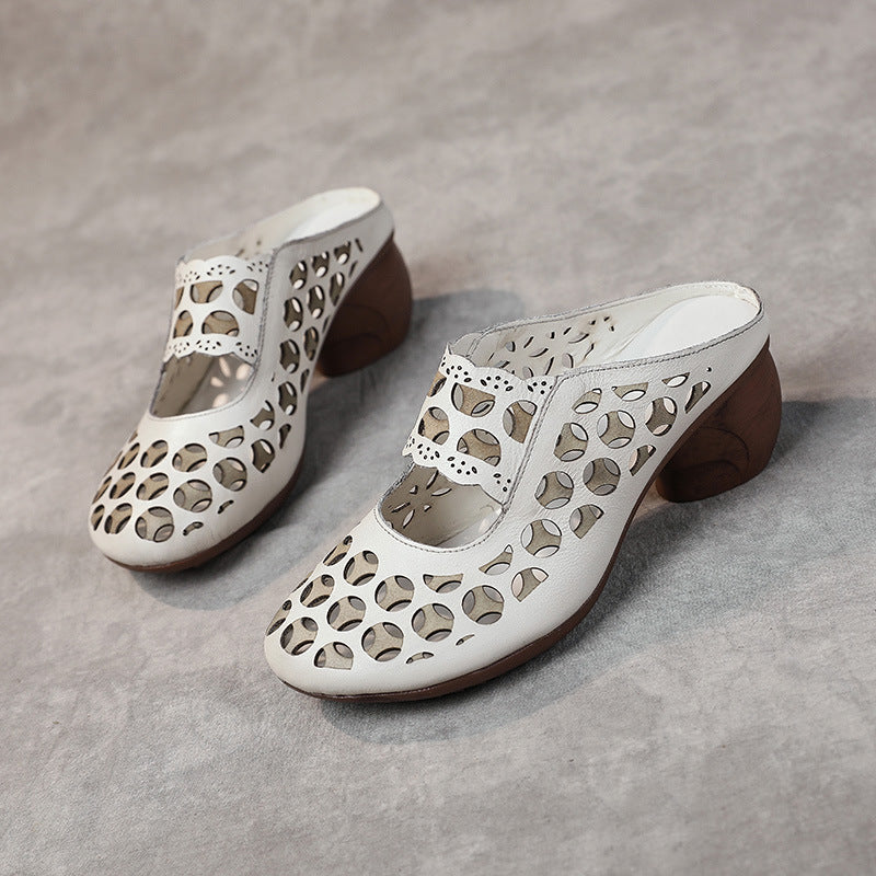 Women's Wear Summer Mid Soft Bottom Ethnic Heels