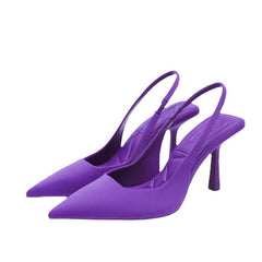 Women's Toe Stiletto Mid Back Empty Closed Sandals