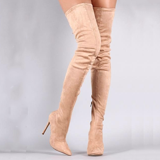 Over The Knee Suede Glove Boots