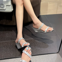 Petite Feet Glitter Dress Wedge Sandal Shoes FS89