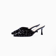 Petite Glitter Heeled Sandals Shoes With Toe Cap TS417