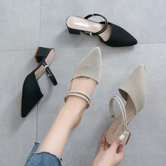 Petite Pointed Slip On Summer Sandals DS266