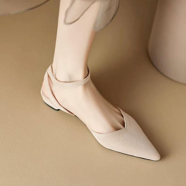 Petite Pointy Ankle Strap Flat Sandal Shoes FS93