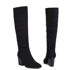 Petite Pointy Block Heel Mid Calf Boots GS189