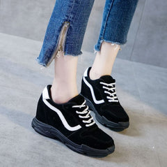 Petite Fashion Inner Heel Leather Sneakers AP107
